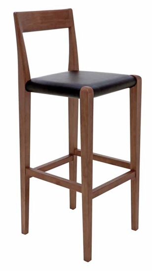 Megan Bar Stool, Black Leather