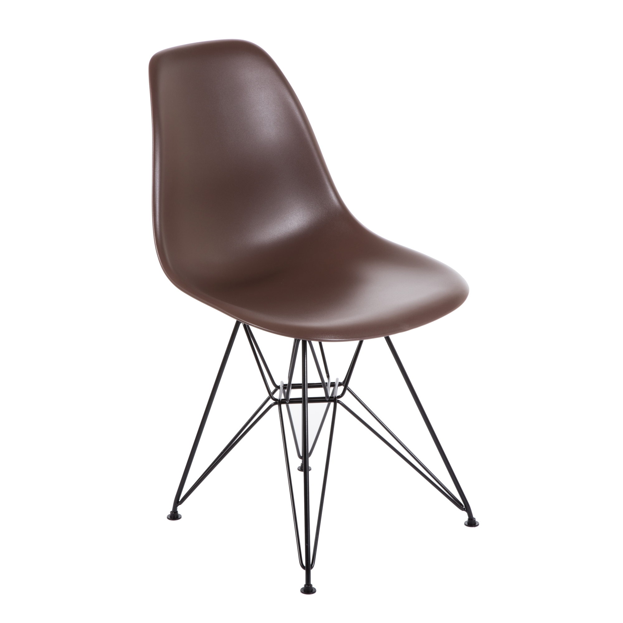 Eiffel Chair Black Metal Base & Brown Top