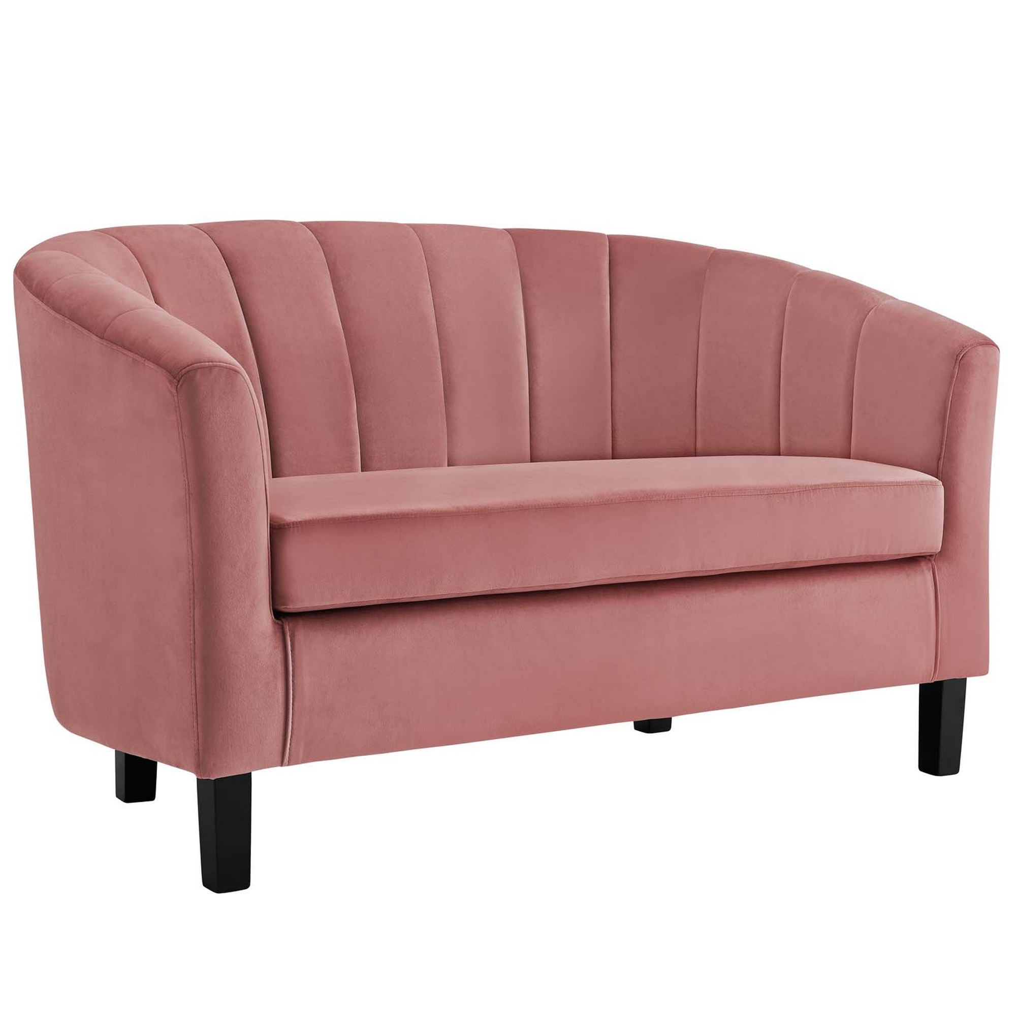 Sullivan Channel Tufted Performance Velvet Loveseat In Dusty Rose