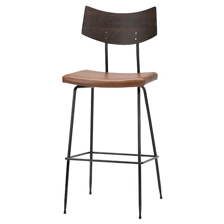 SOLI CARAMEL LEATHER BAR STOOL