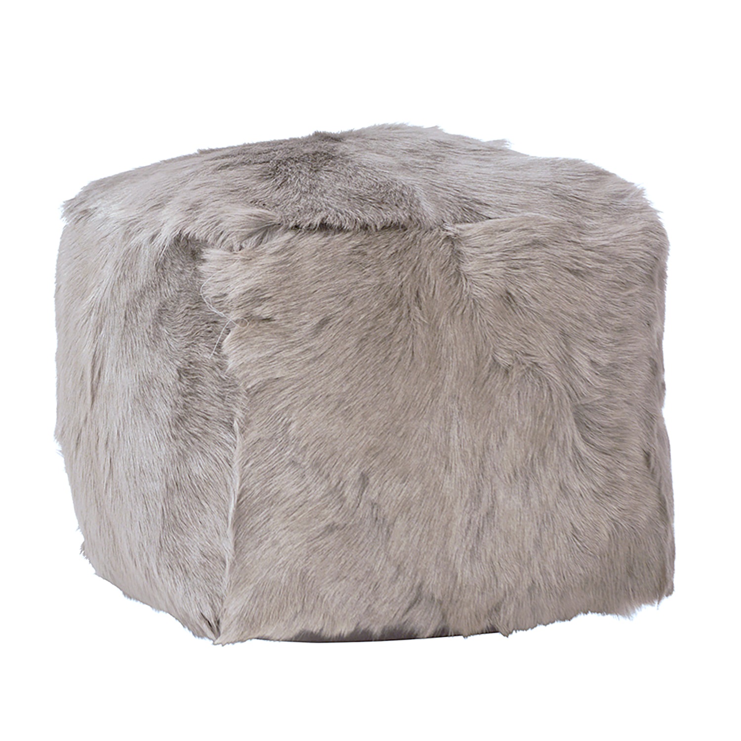 Fur Pouf Light Grey
