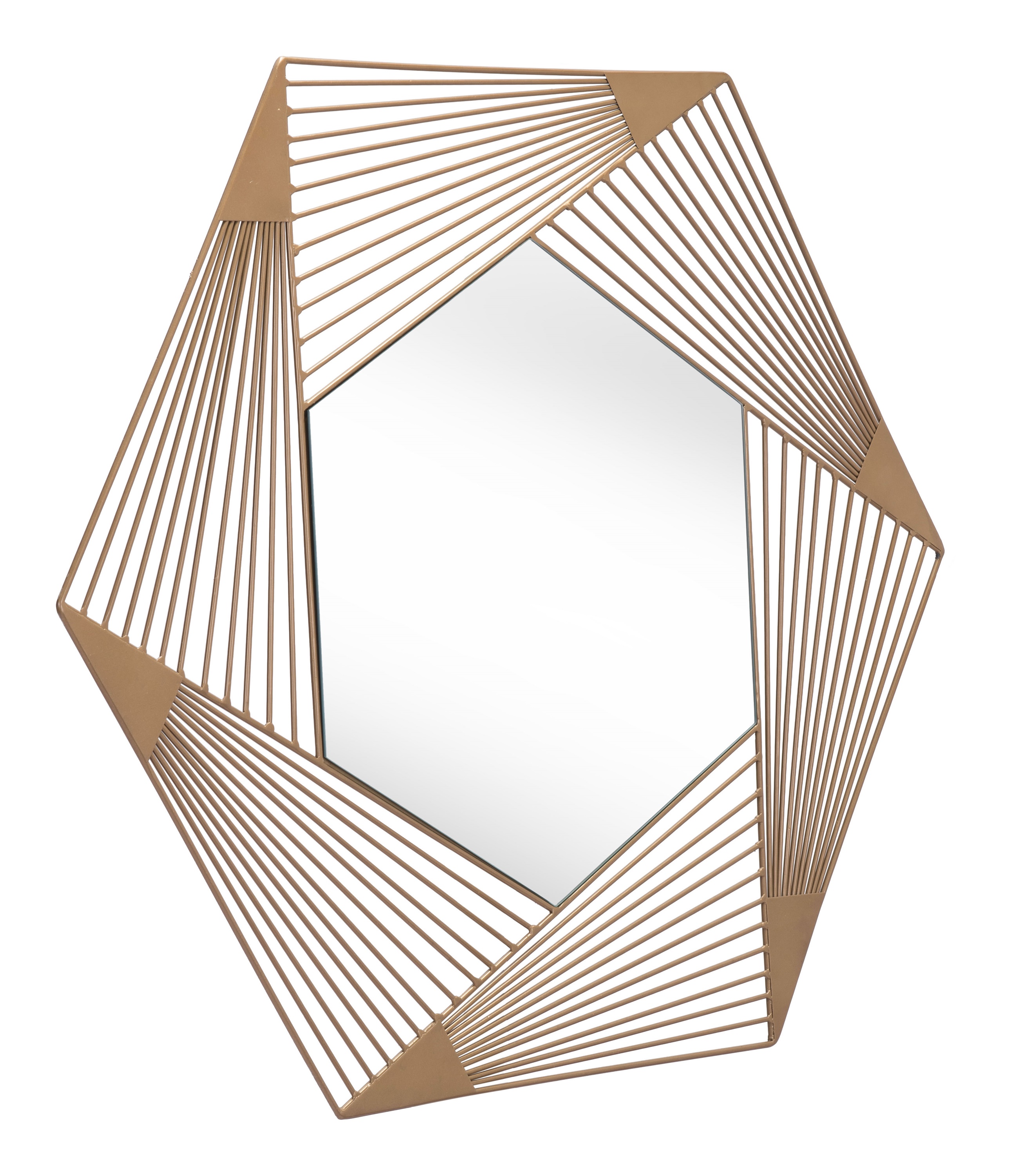 Aspect Hexagonal Mirror Gold