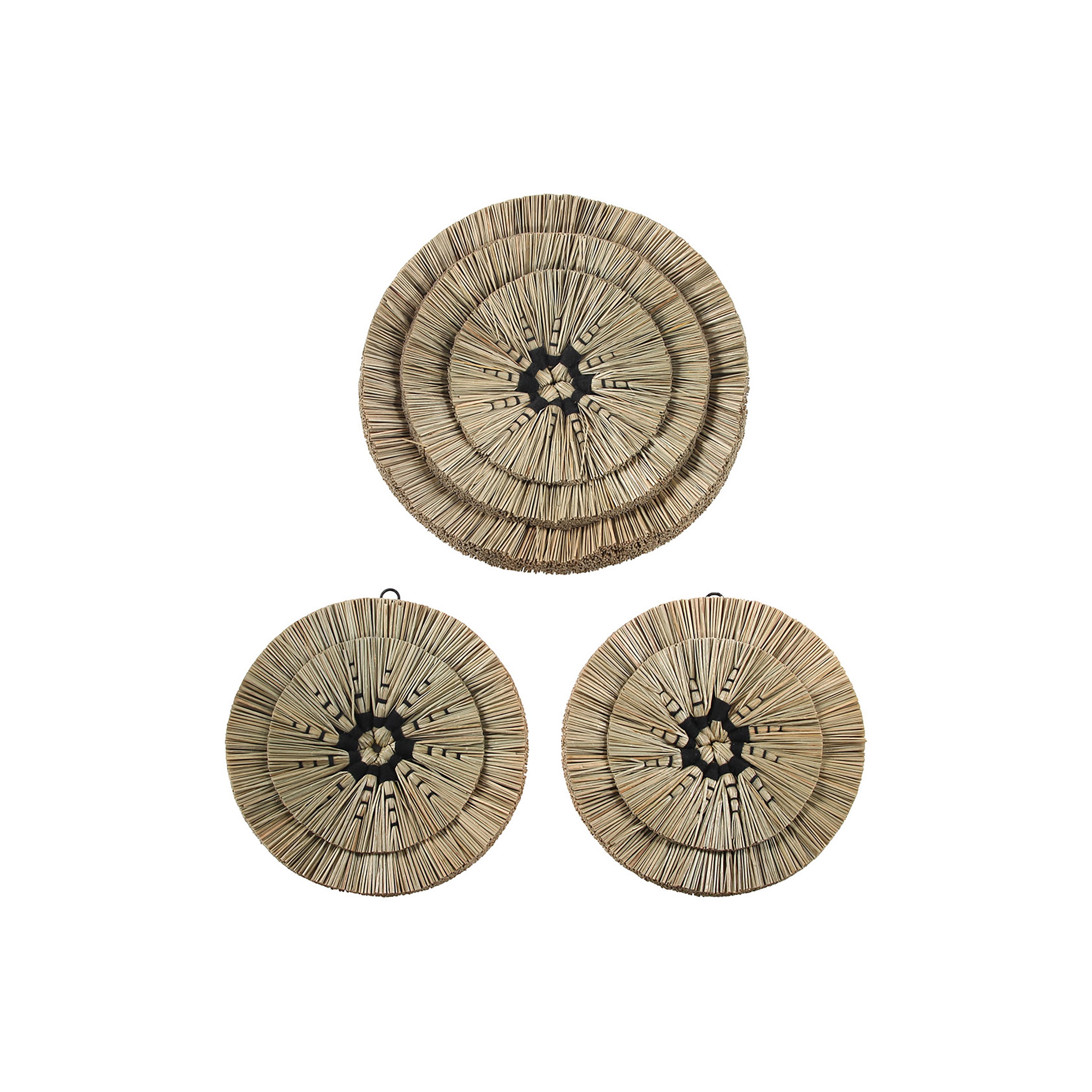 SANDERS WALL DECORATION SET OF 3 in COLOR NATURAL WITH BLACK