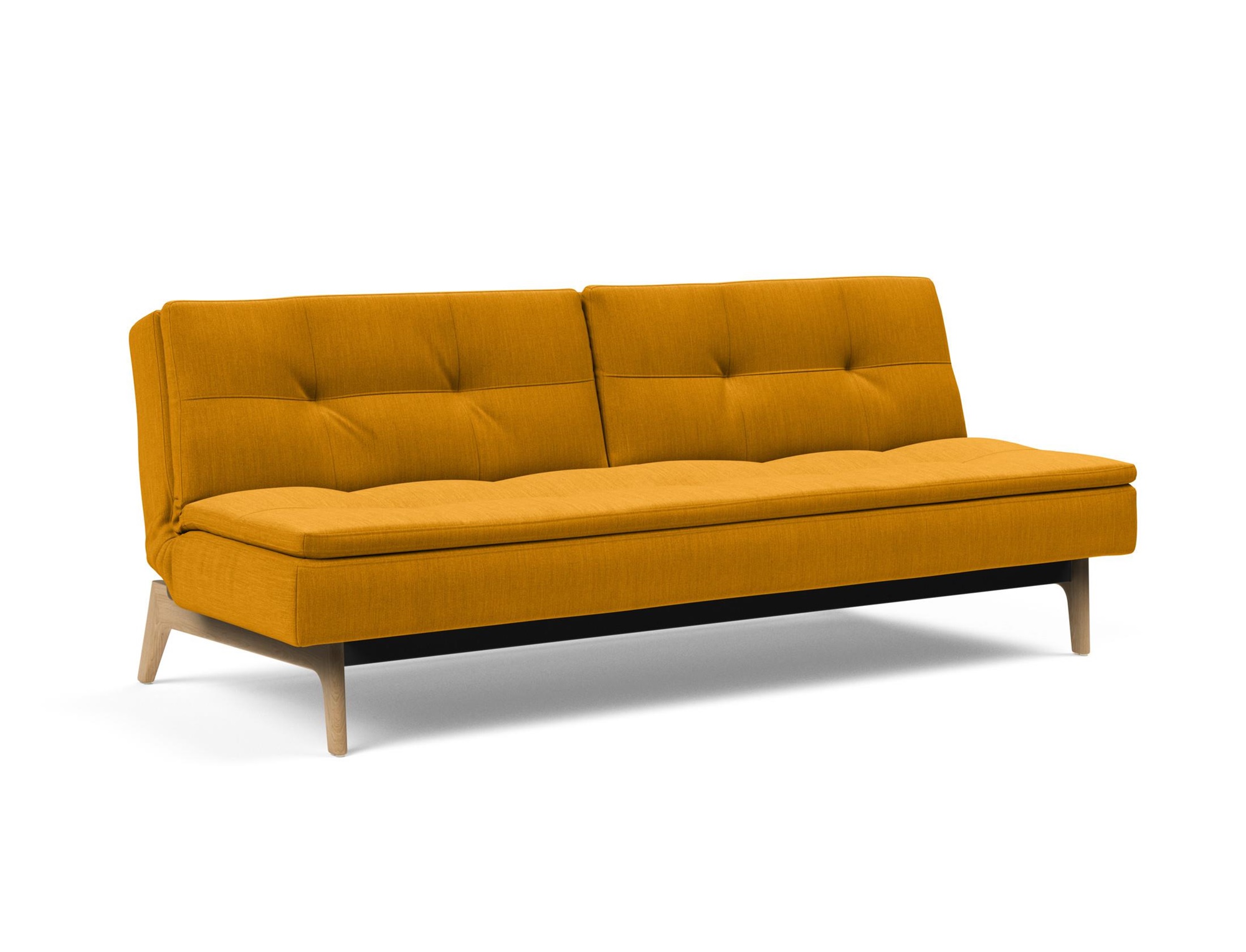 DUBLEXO EIK SLEEPER SOFA in 507 ELEGANCE BURNT CURRY FABRIC WITH Lacquered oak LEGS 507