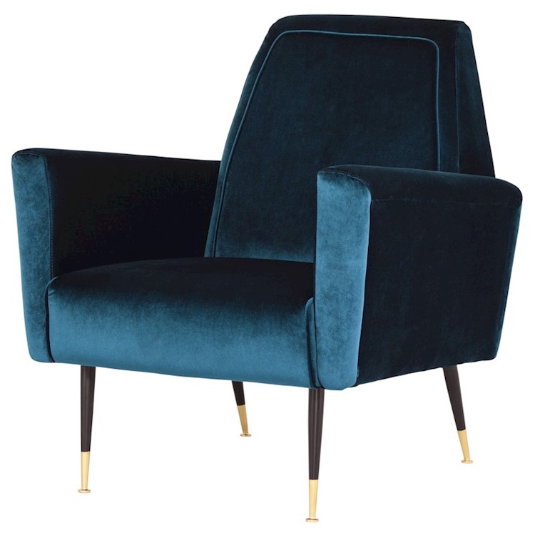 VICTOR OCCASIONAL CHAIR IN MIDNIGHT BLUE FABRIC SEAT