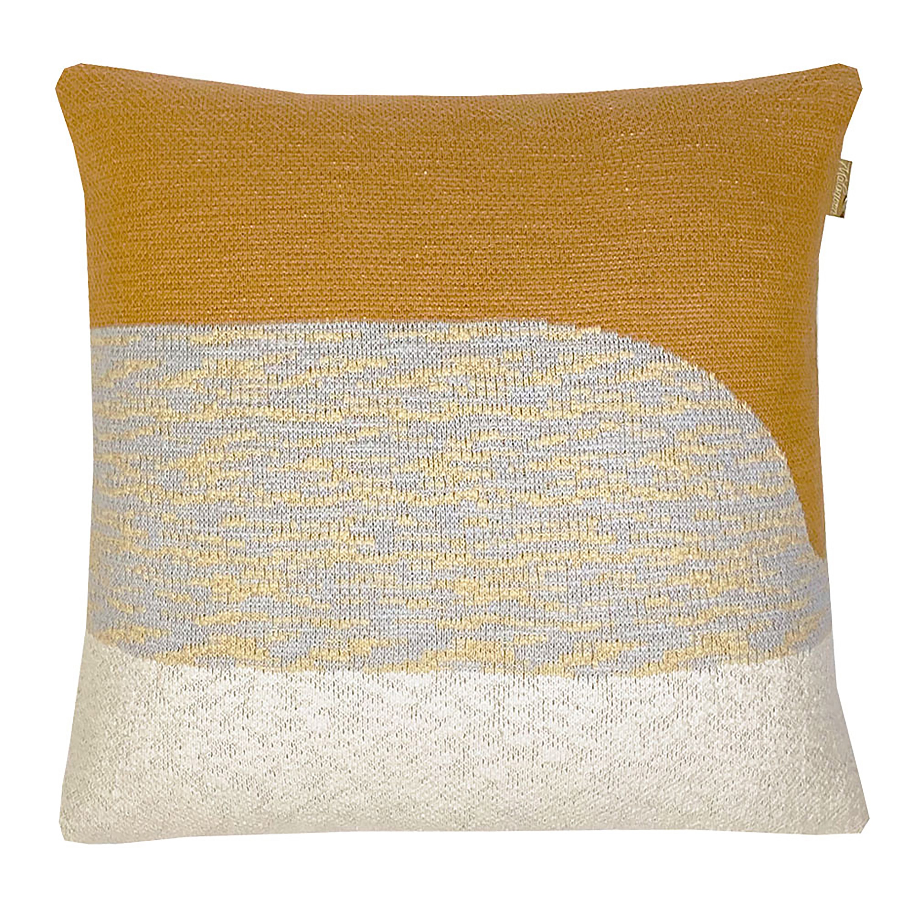 PILLOW WITH FILLER 20X20 in MUSTARD YELLOW AND CREAM