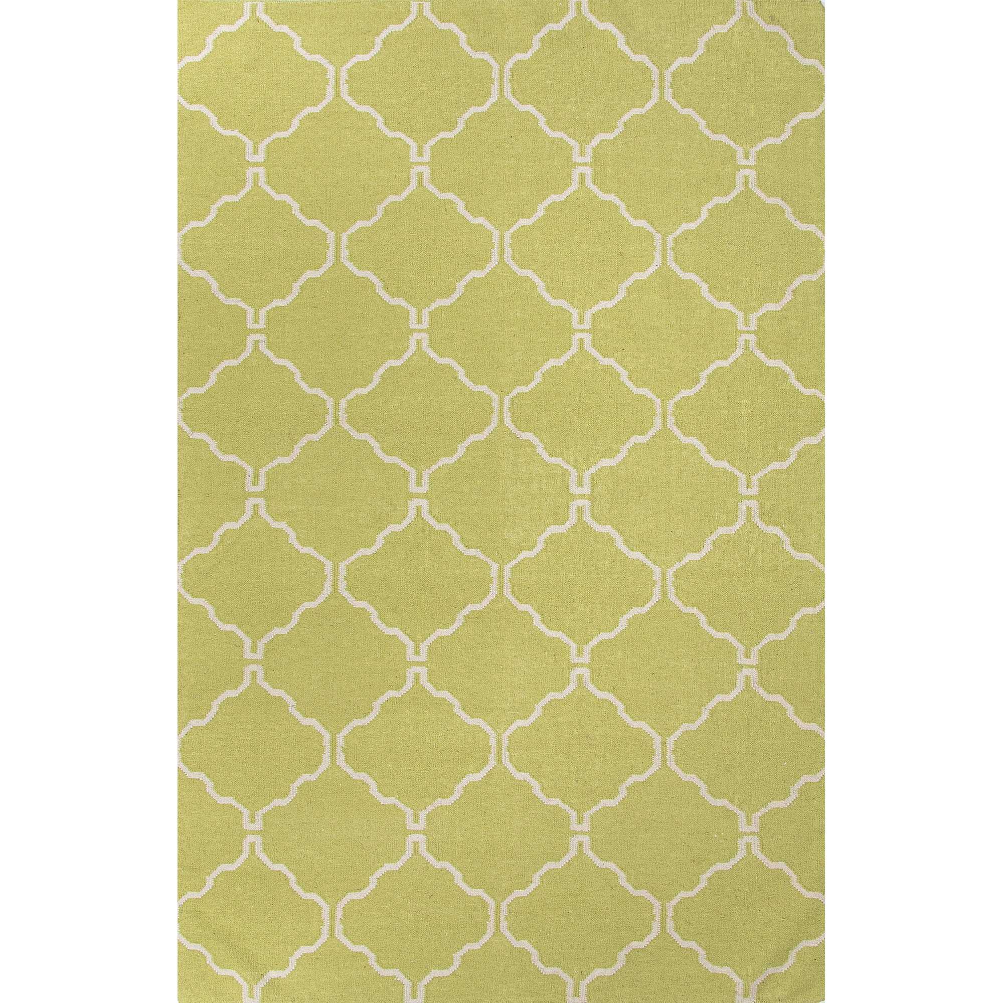 Maroc Delphine 5x8 Rectangle Rug in Green Banana & Cloud Dancer