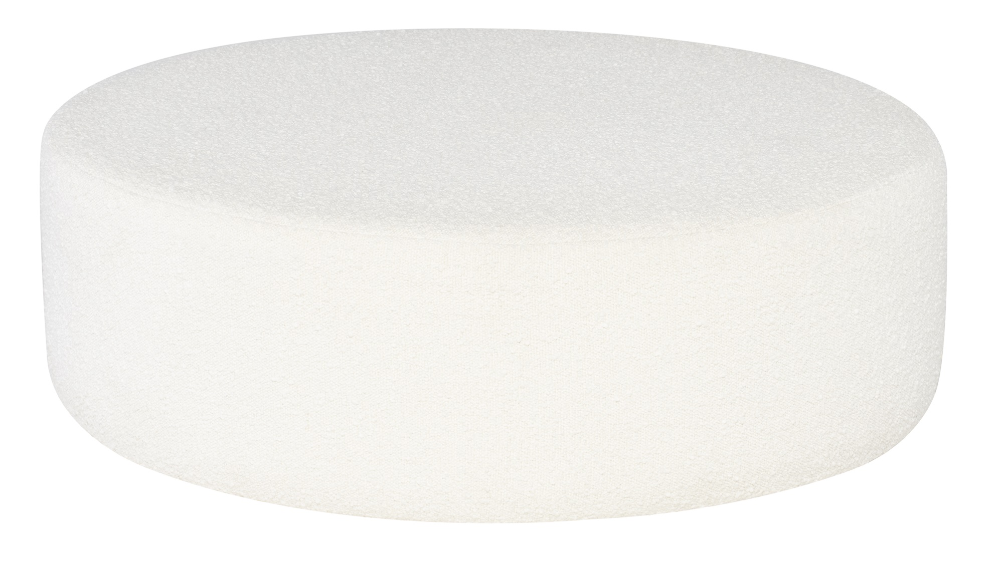 ROBERTA OTTOMAN SOFA in BUTTERMILK BOUCLE FABRIC with BLACK LEGS