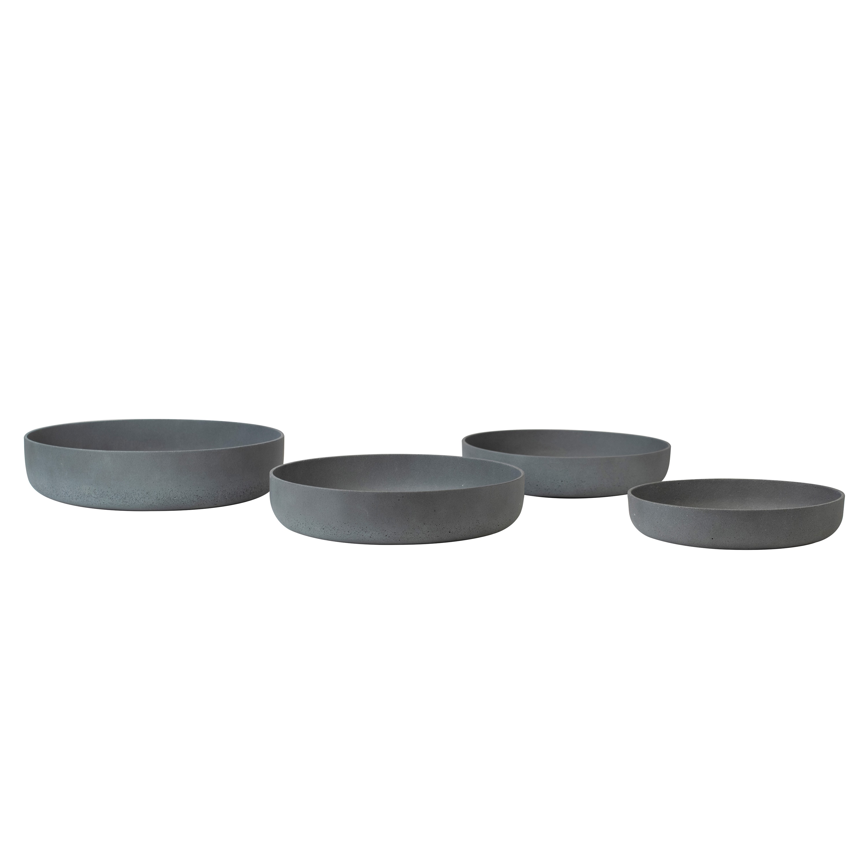 POT SET OF 4 DARK GREY