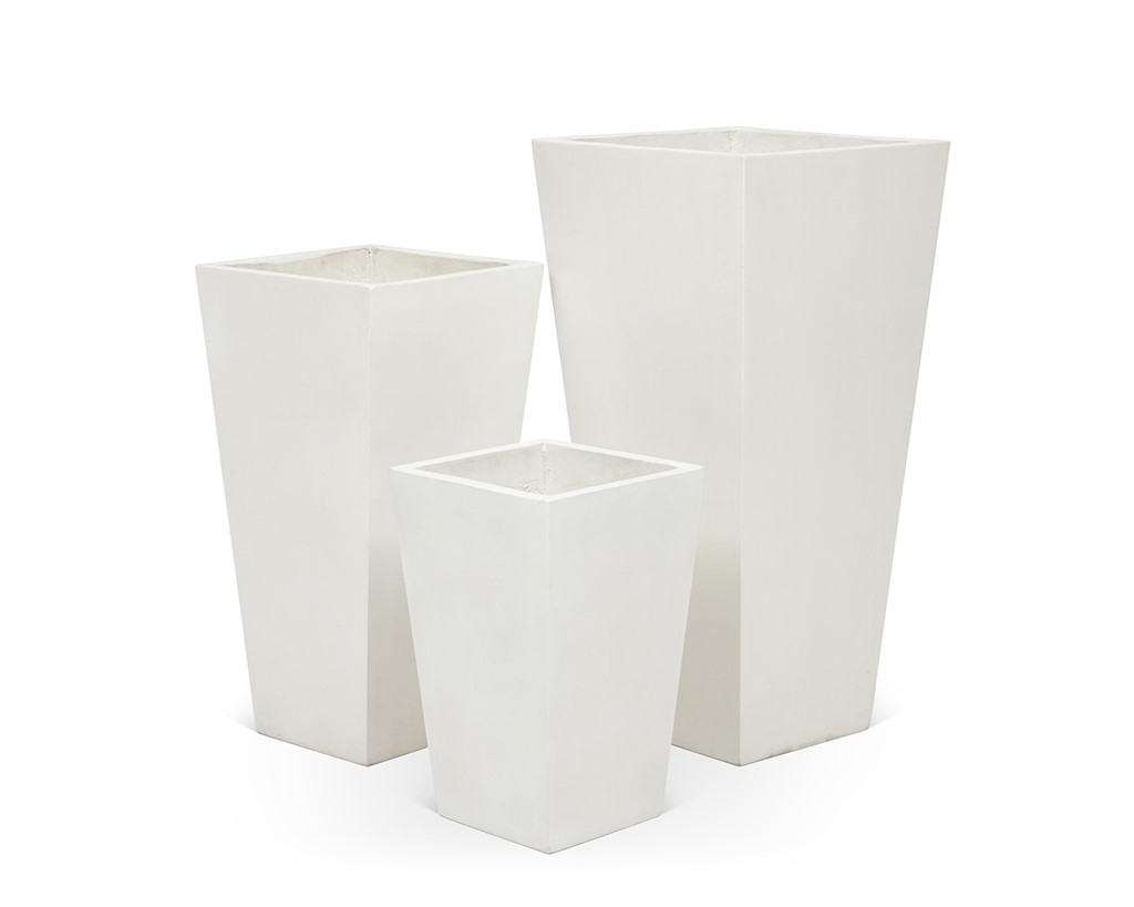 Konus Concrete Planter in White (Set of 3)