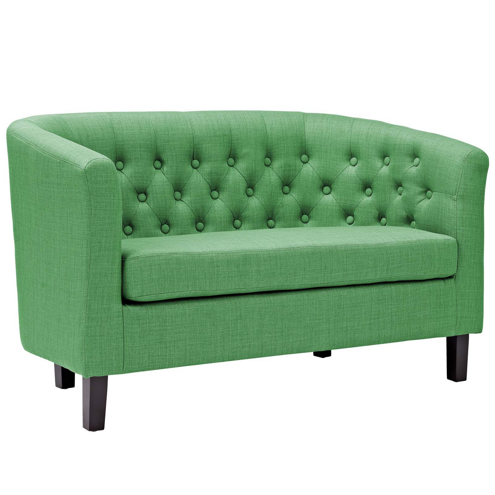Sullivan Upholstered Fabric Loveseat In Kelly Green