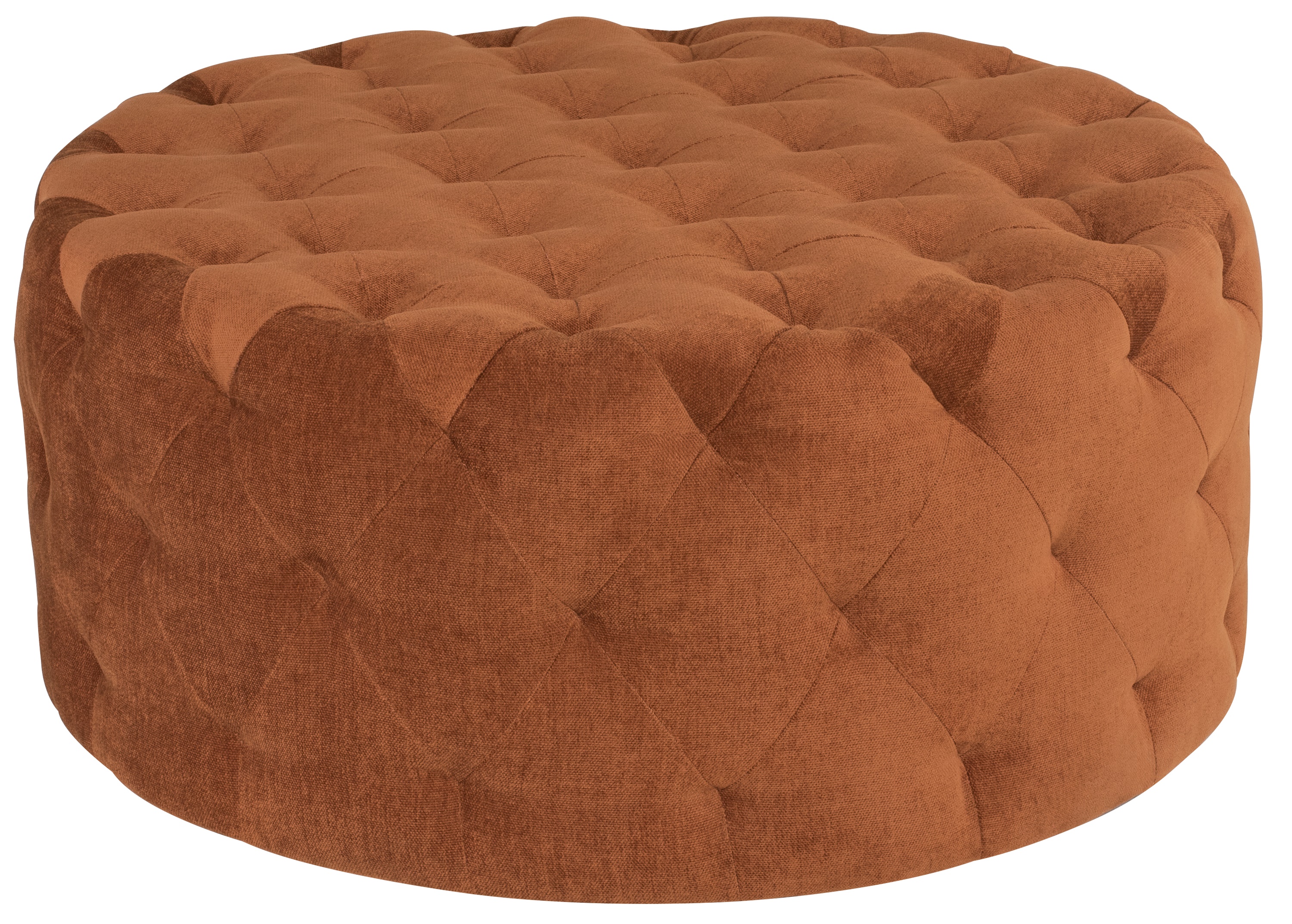 TUFTY OTTOMAN SOFA in TERRACOTTA FABRIC with BLACK LEGS
