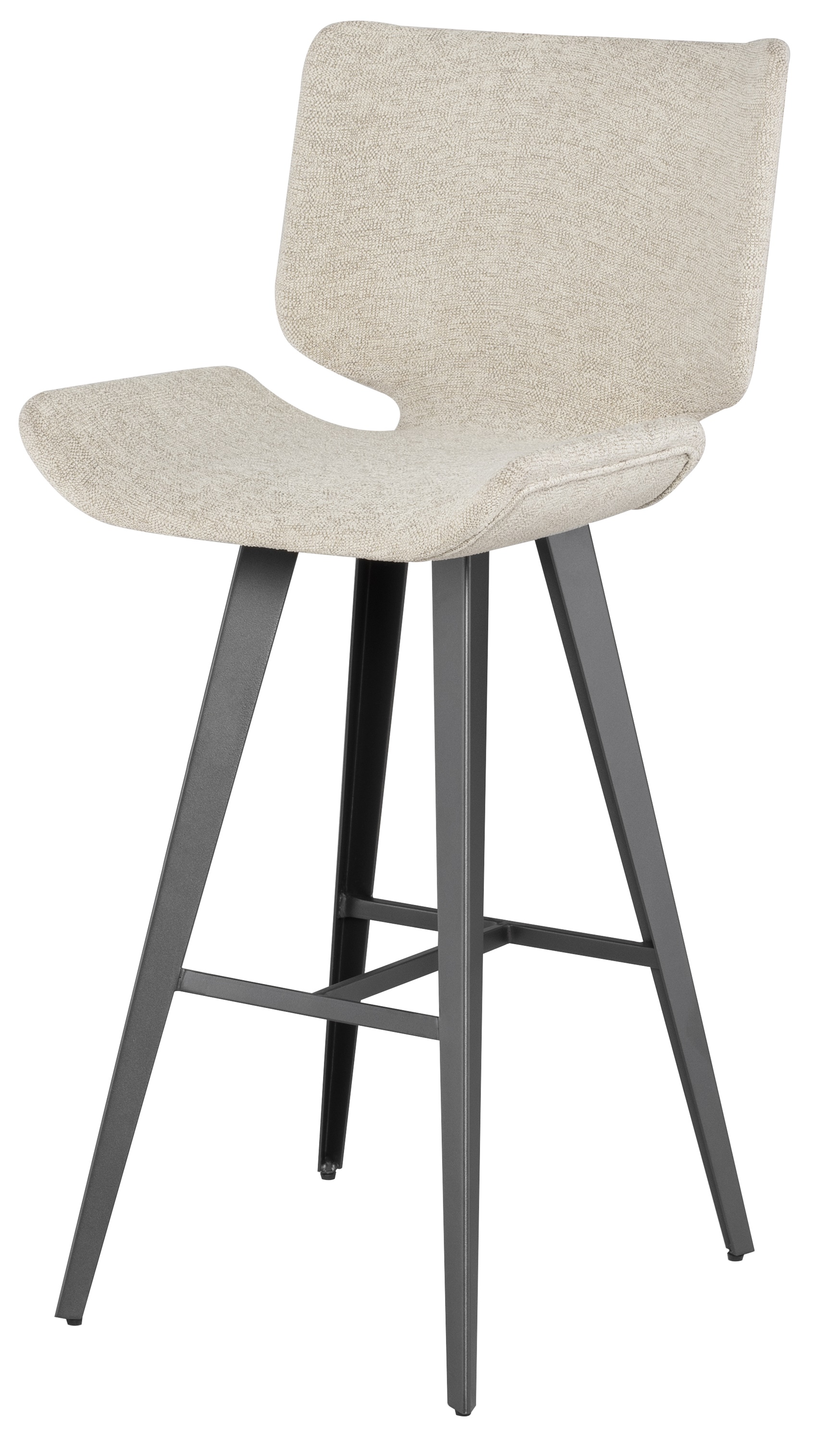 ASTRA BAR STOOL in SHELL FABRIC with TITANIUM FRAME