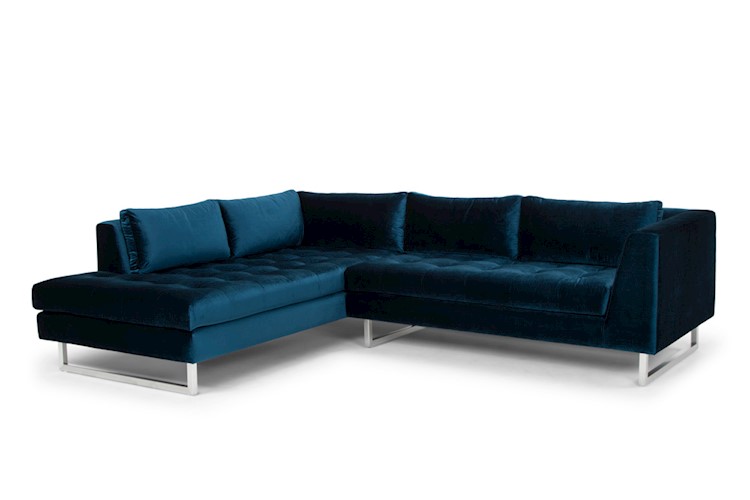 JANIS SECTIONAL SOFA IN MIDNIGHT BLUE FABRIC