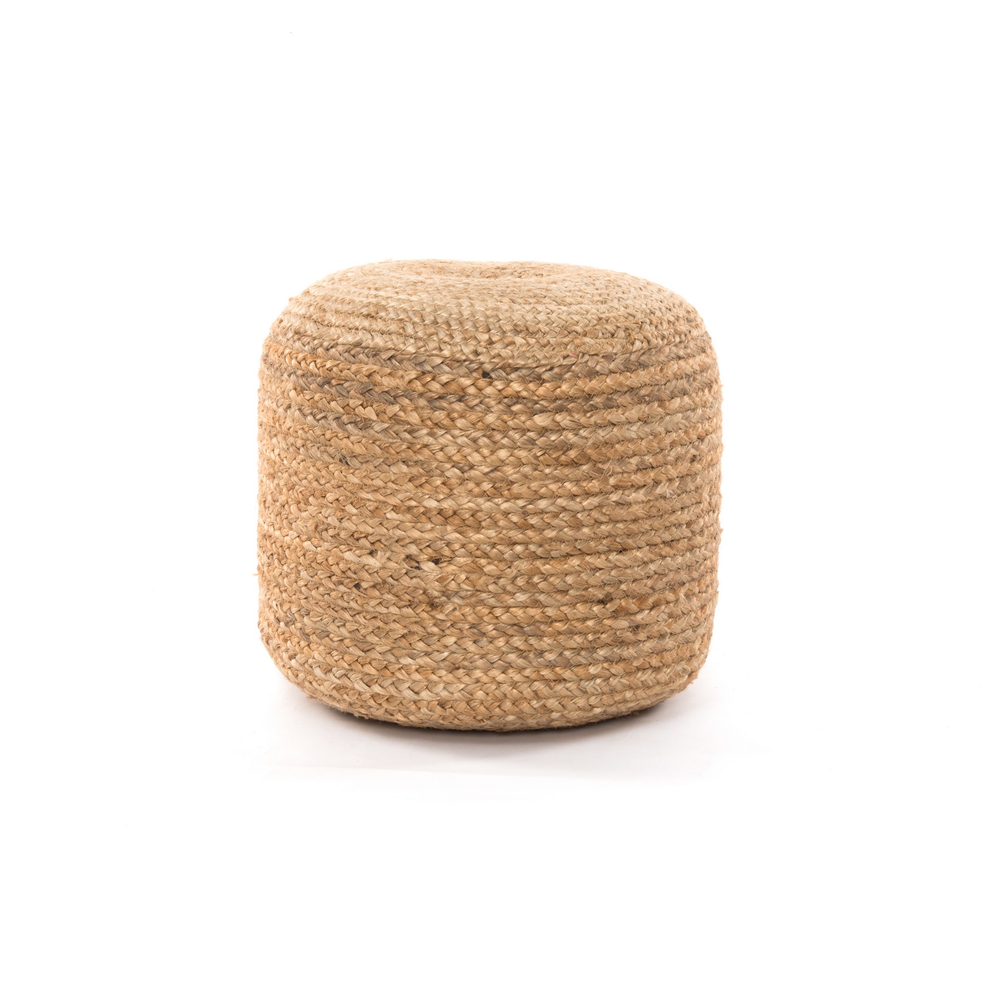 Jute Braided PoufNatural