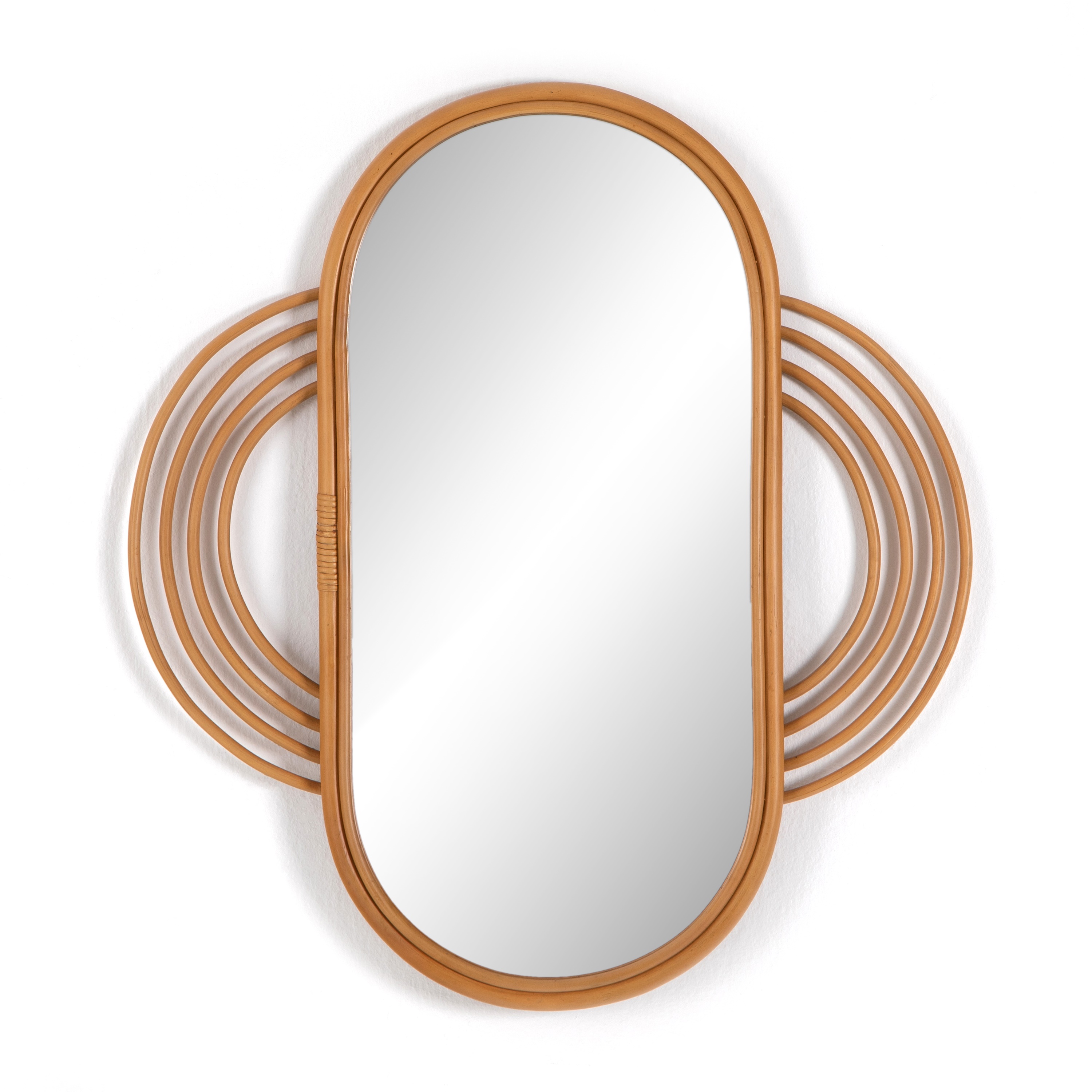 Naz Mirror In Honey Rattan