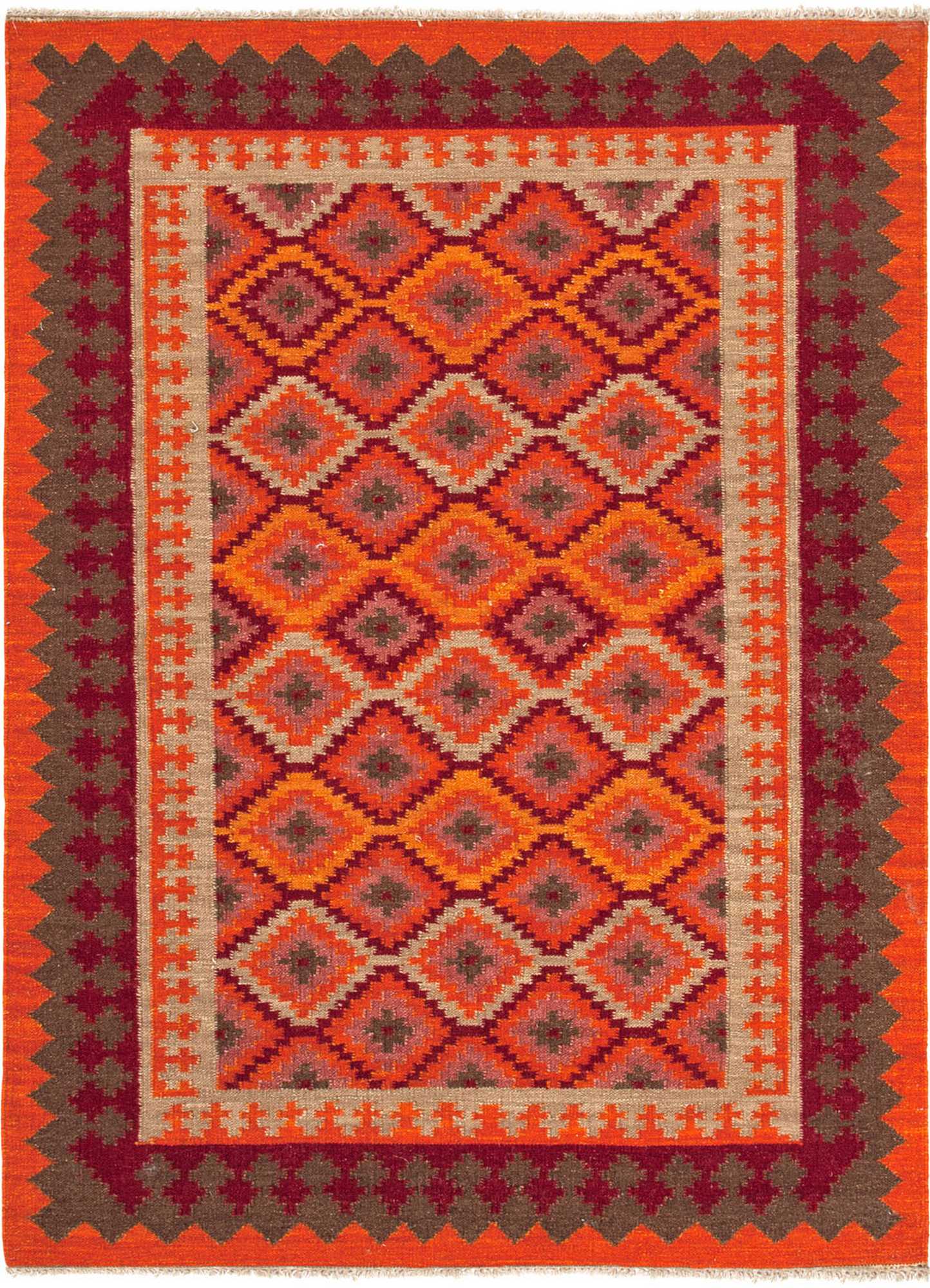 Anatolia Izmir 5x8 Rectangle Rug in Jaffa Orange & Partridge