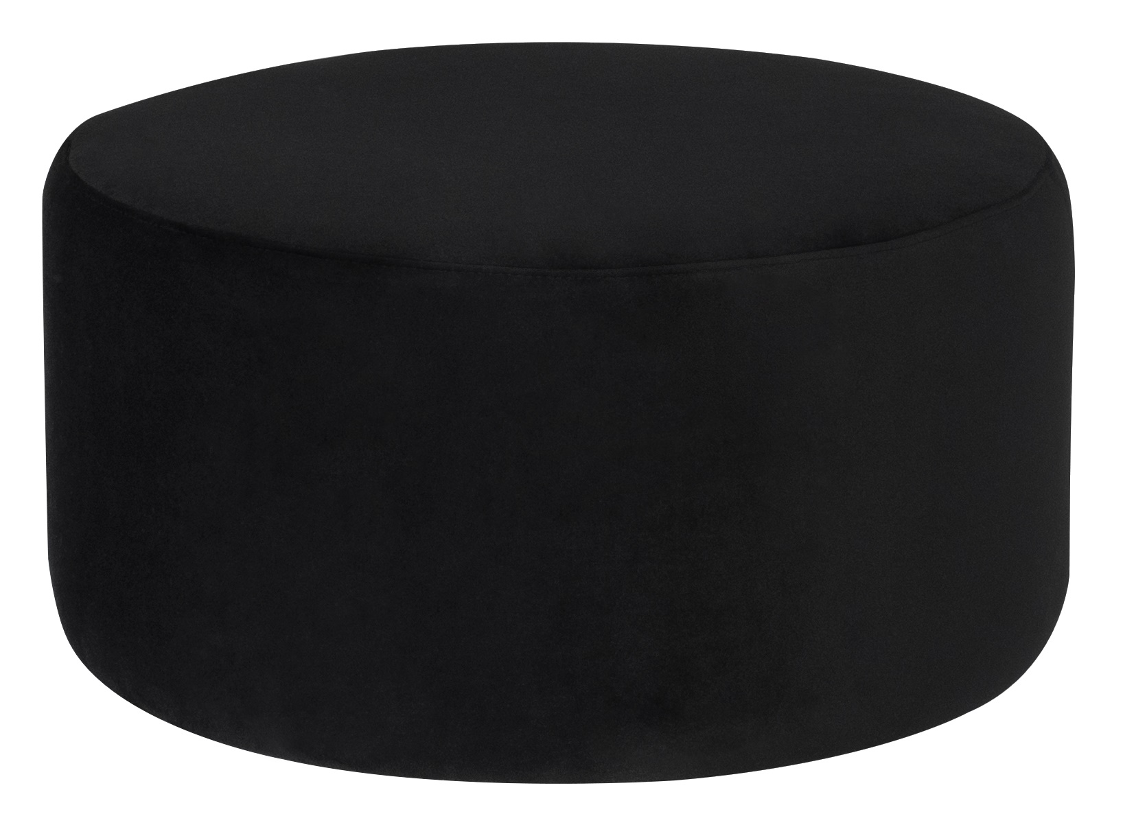 ROBBIE OTTOMAN SOFA in BLACK FABRIC with BLACK LEGS
