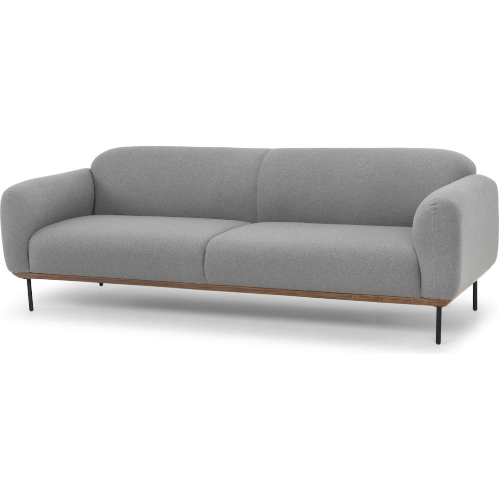 BENSON TRIPLE SEAT SOFA IN LIGHT GREY FABRIC SEAT