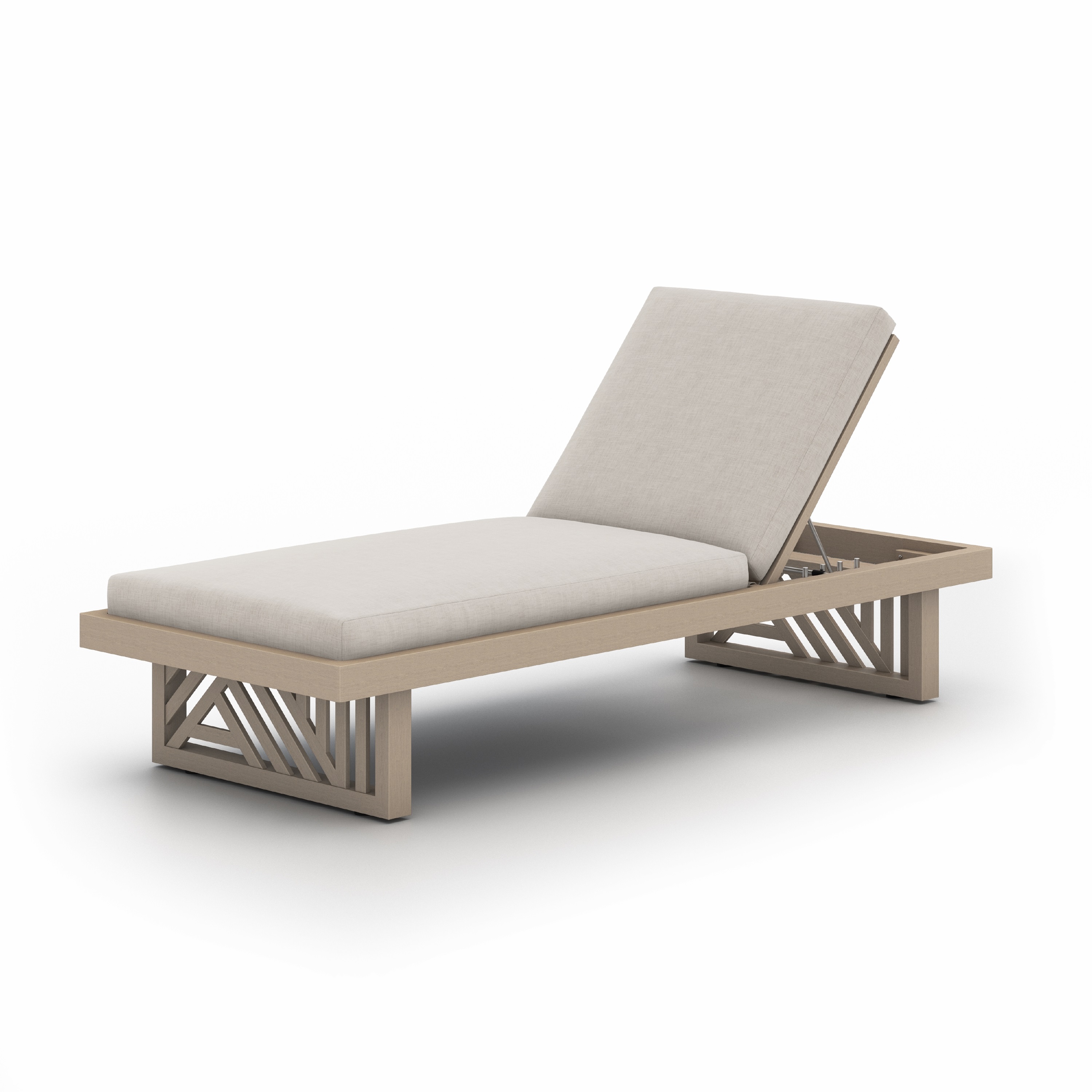 Avalon Outdoor Chaise In Brown/Stone Grey