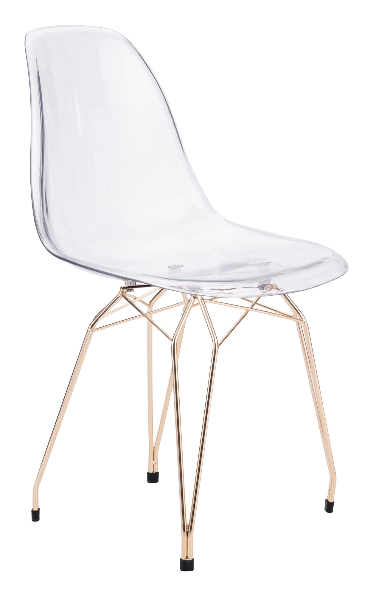 clear acrylic chair with gold legs