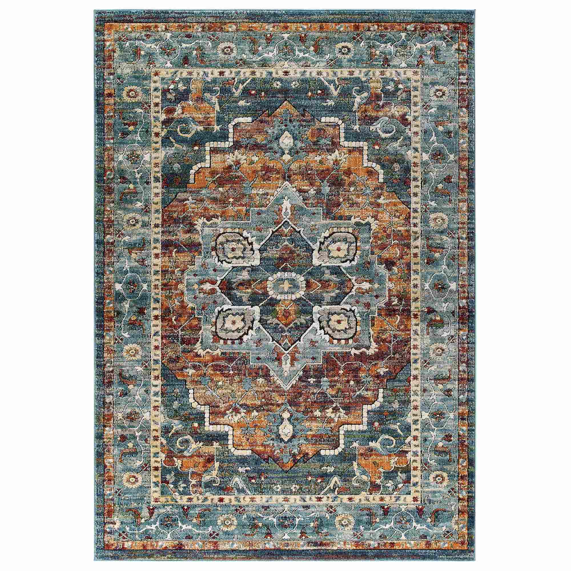 Preston Diantha Distressed Vintage Floral Persian Medallion 8X10 Area Rug In Multicolored