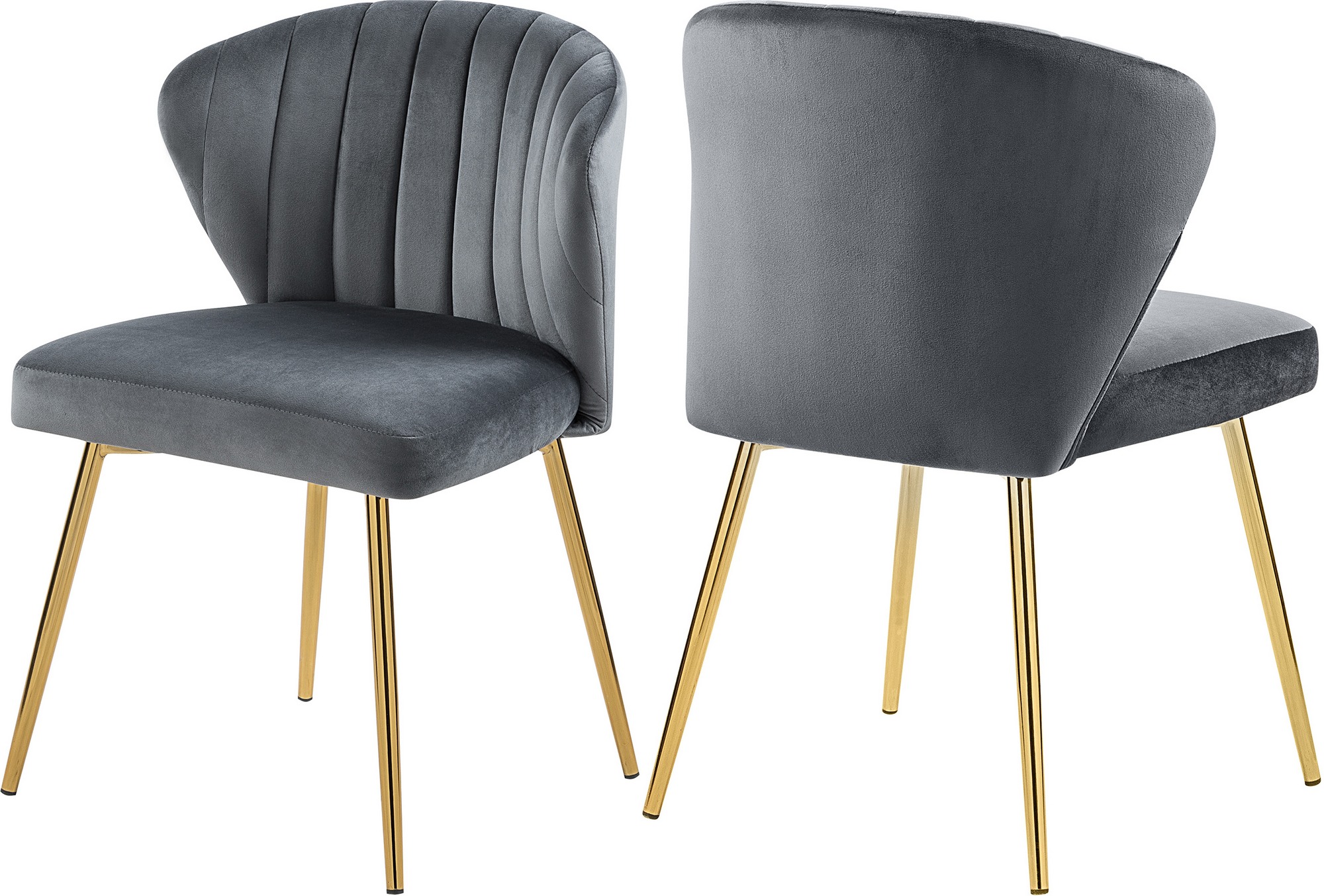 Eva Dining Chair In Grey Velvet