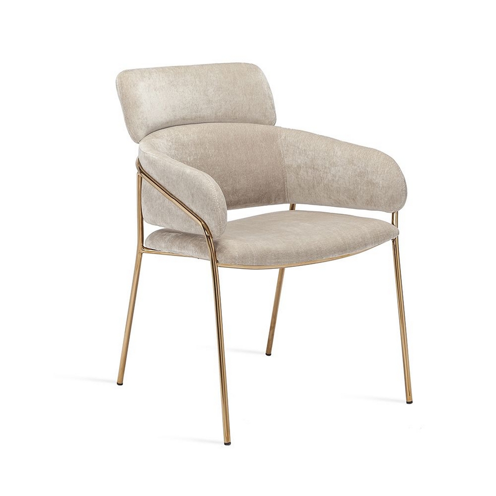 Marino Chair in Beige Latte and Gold