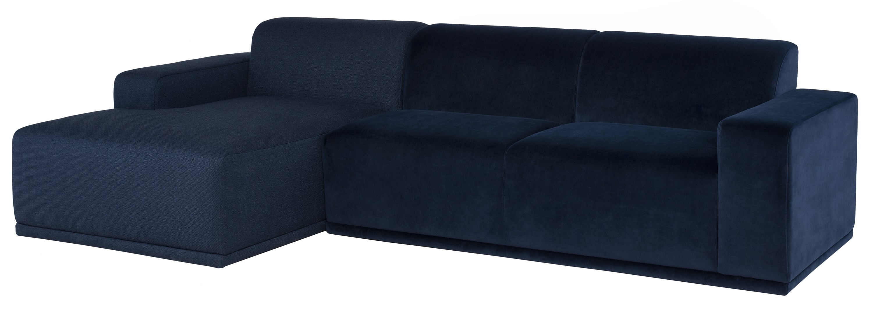 LEO SECTIONAL SOFA in DUSK FABRIC with DUSK BOUCLE CHAISE