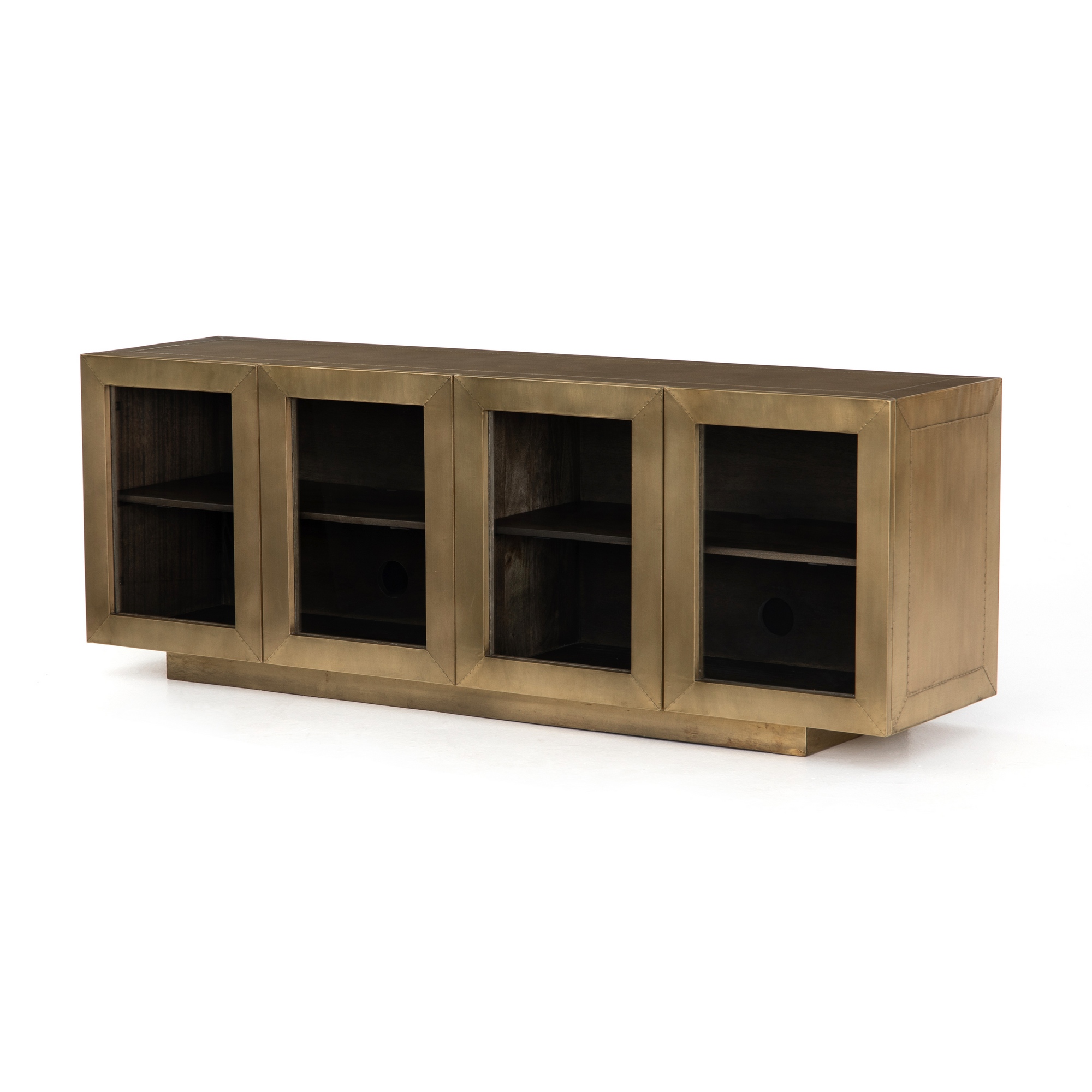 Freda Media Console Aged Brass