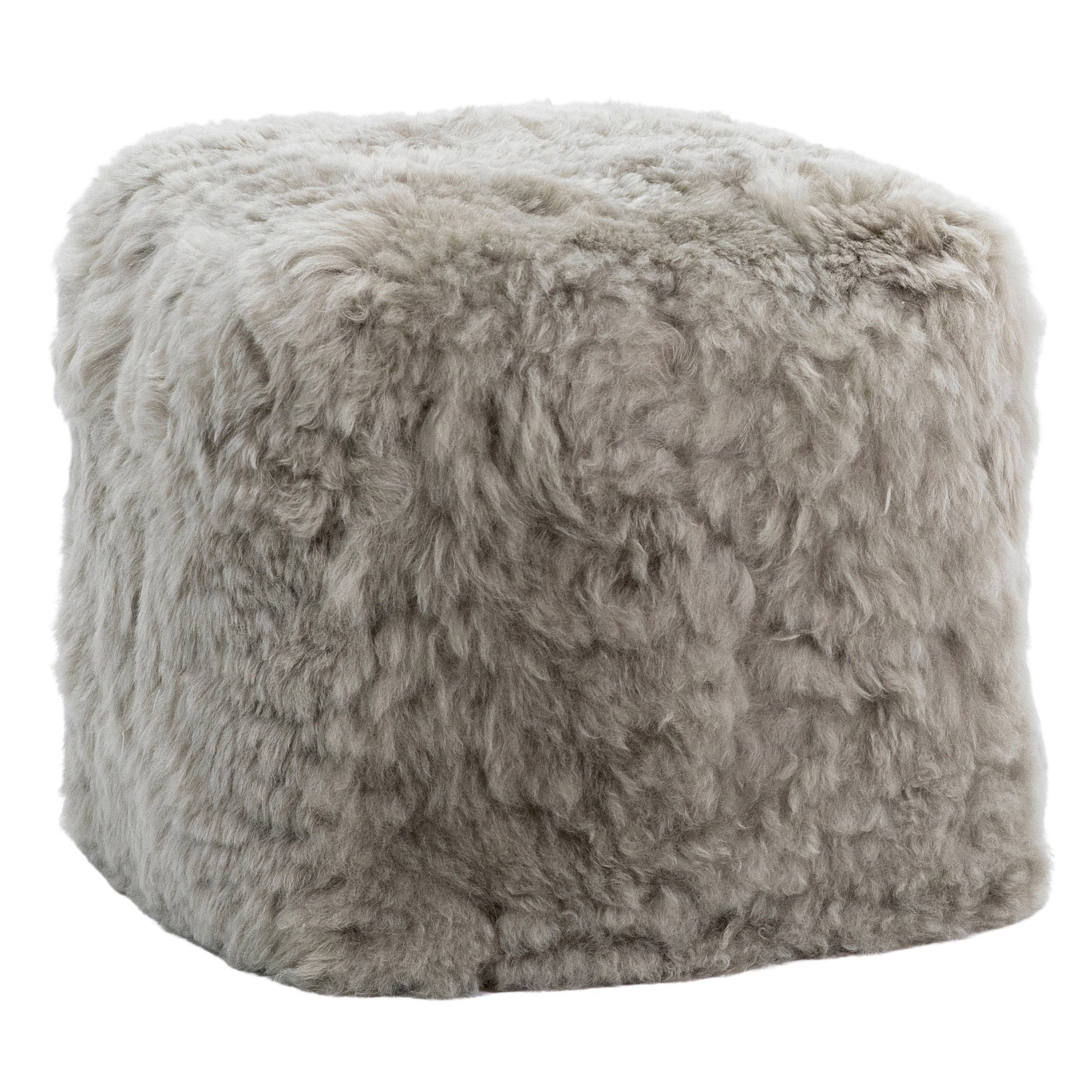 SHORN POUF LIGHT GREY in LIGHT GREY COLOR