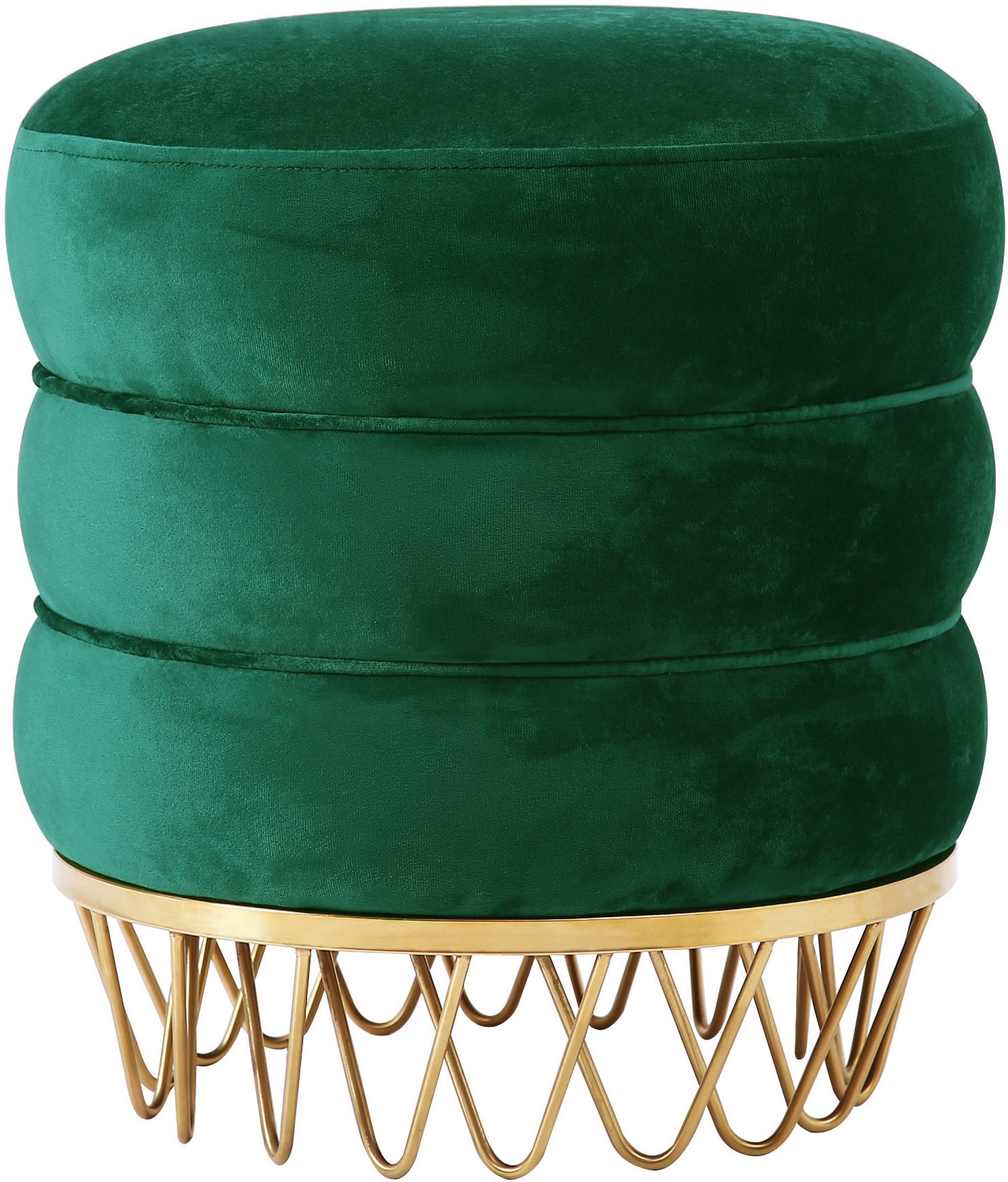 Henry Ottoman/Stool In Green Velvet