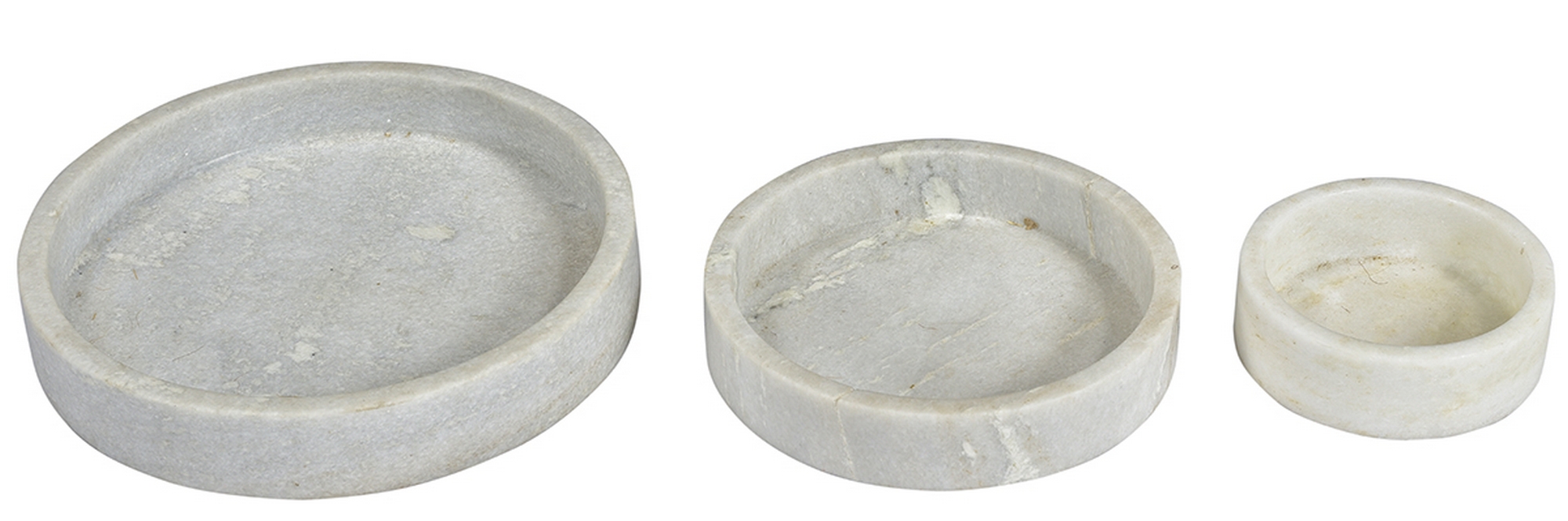 WHITE MARBLE BOWL SET OF 3