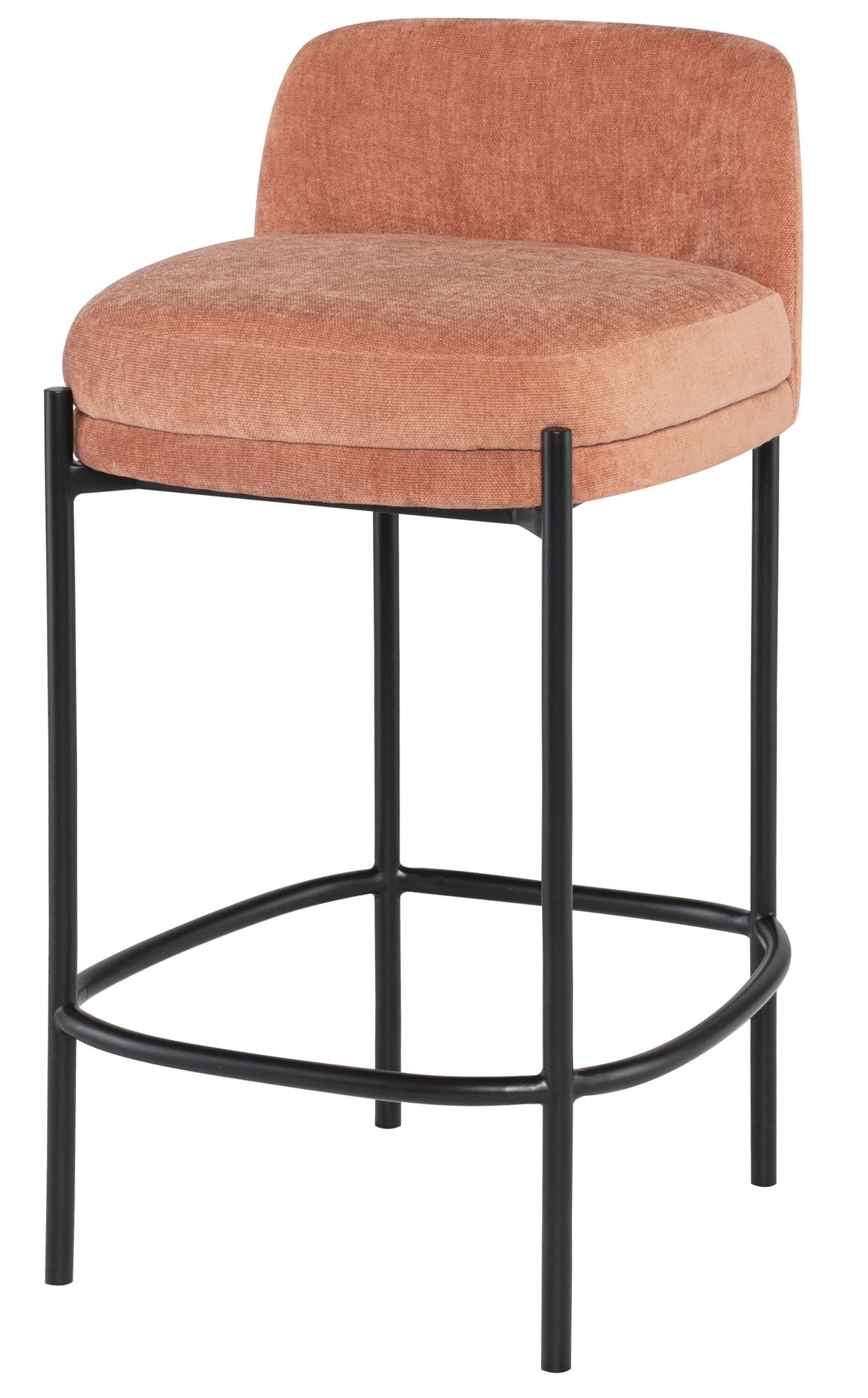 INNA COUNTER STOOL in NECTARINE FABRIC with BLACK LEGS
