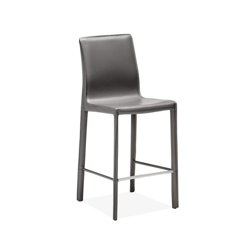 Jada Counter Stool in Mountain Grey and Brushed Steel