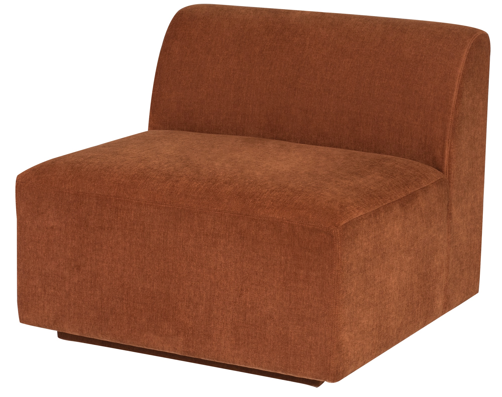 LILOU  MODULAR SOFA in TERRACOTTA FABRIC with BLACK LEGS