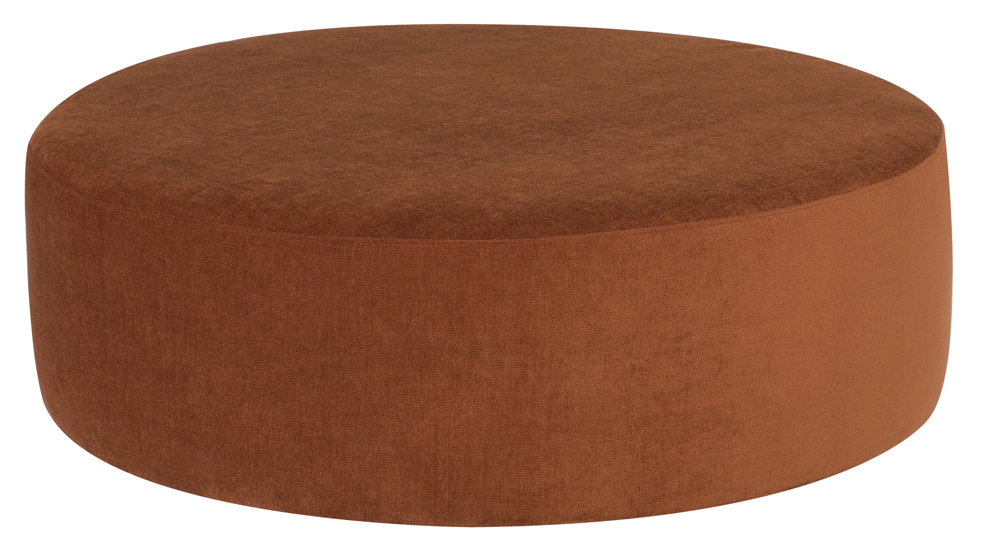 ROBERTA OTTOMAN SOFA in TERRACOTTA FABRIC with BLACK LEGS