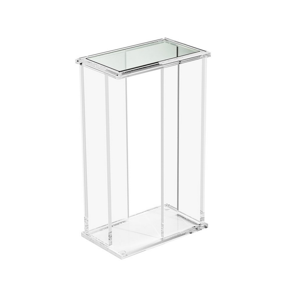 Mercer Rectangular Drink Table in Clear and Clear Glass