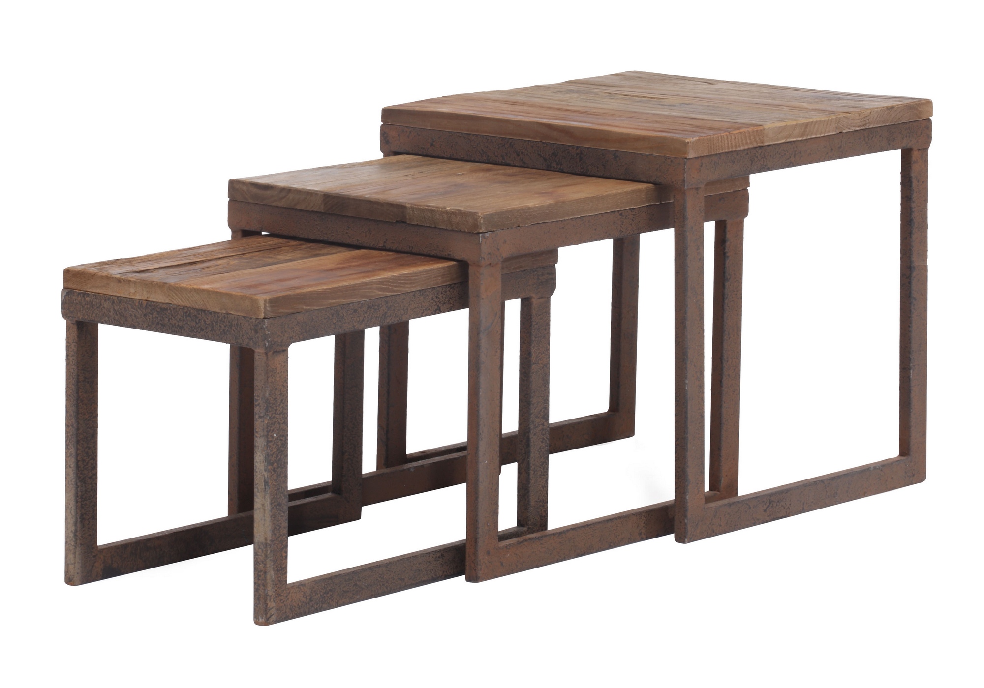 Beloff INDUSTRIAL Nesting Tables - Distressed Reclaimed Timber