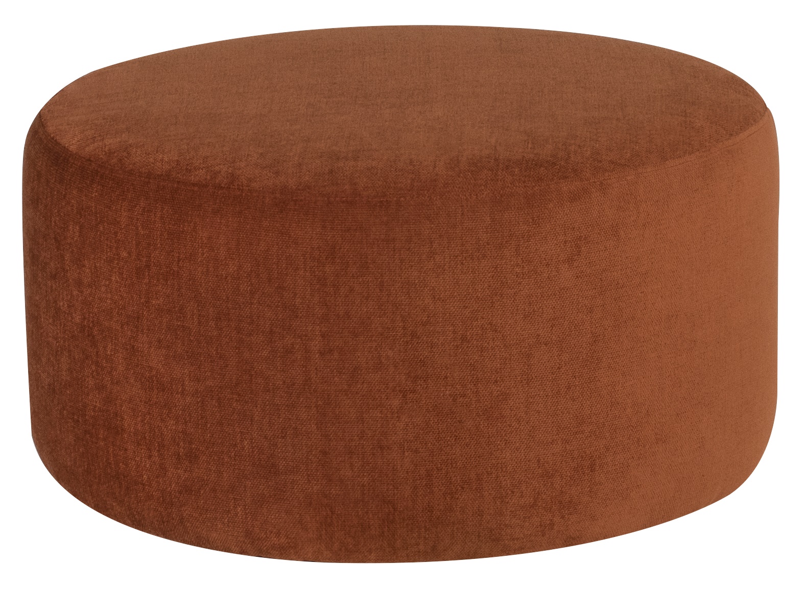 ROBBIE OTTOMAN SOFA in TERRACOTTA FABRIC with BLACK LEGS