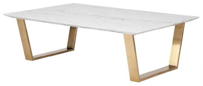 CATRINE COFFEE TABLE, WHITE MARBLE | GOLD