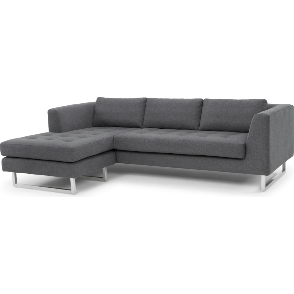 MATTHEW SECTIONAL SOFA IN SHALE GREY FABRIC SEAT