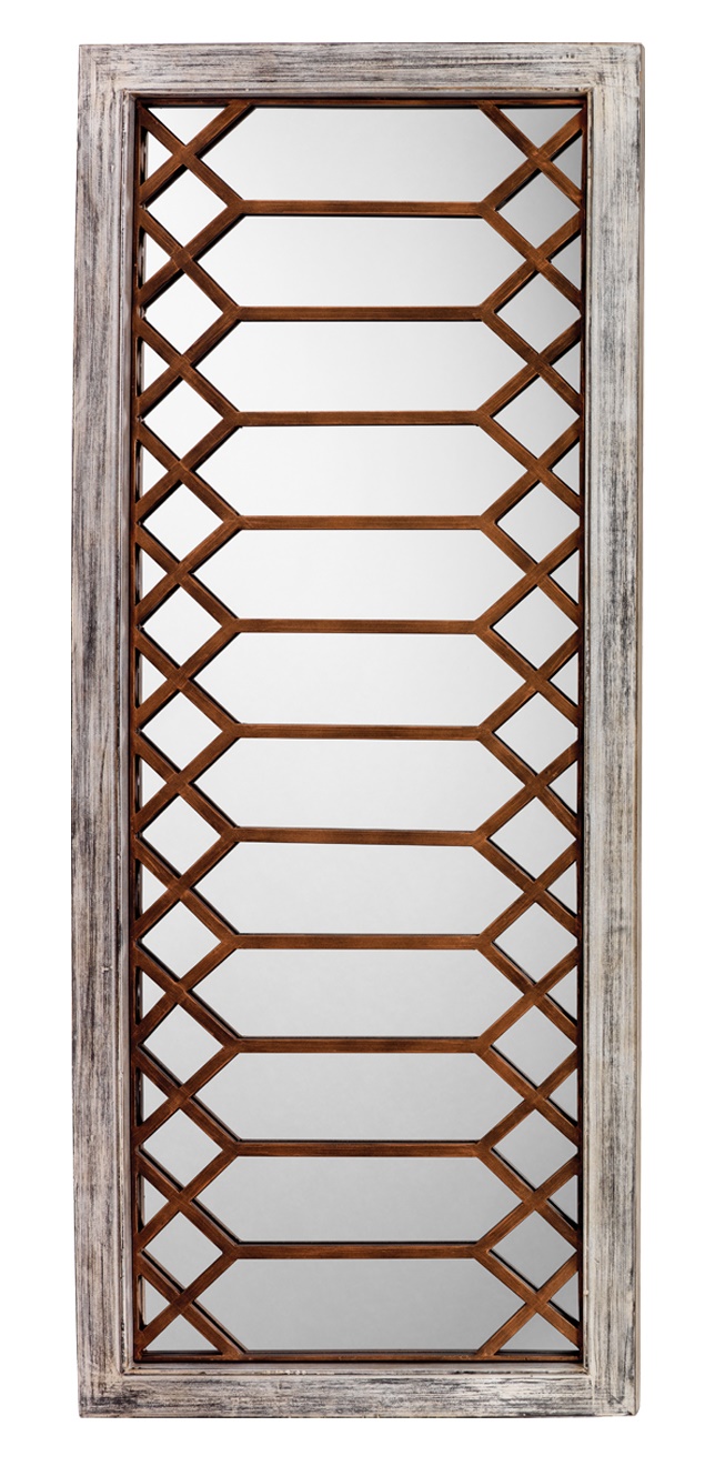 Lucille Mirror in Antique Grey Wood