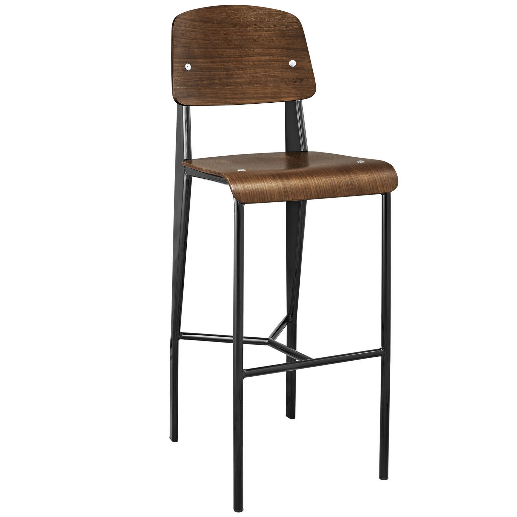 Malta Bar Stool In Walnut Black