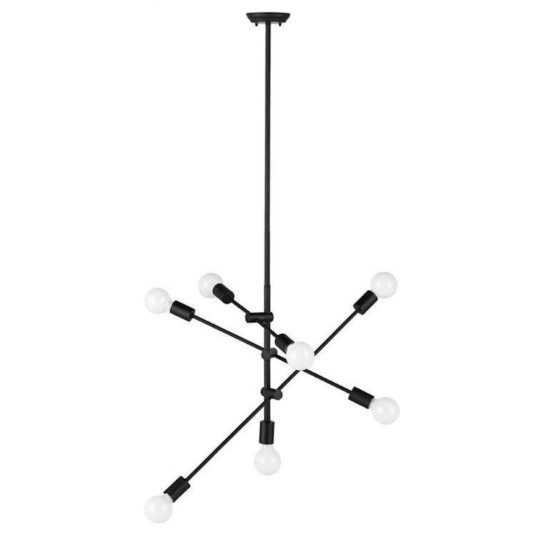 Byron Pendant Lighting In Black Metal And Black Metal