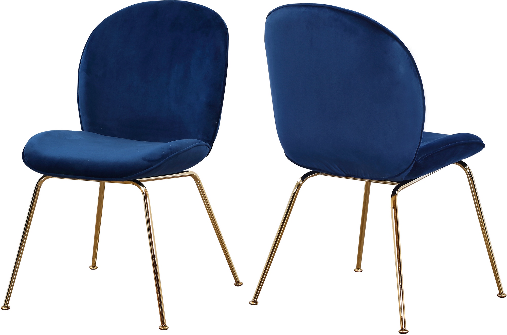 Luke Dining Chair In Navy Velvet and Gold