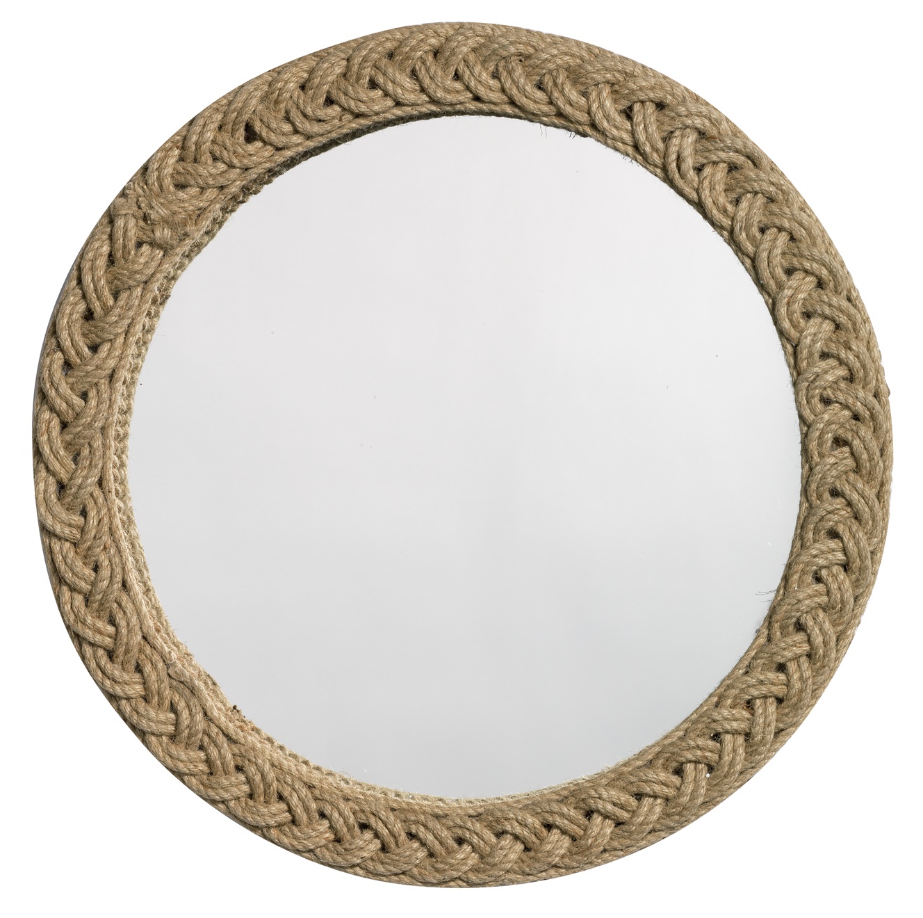 Braided Round Mirror in Jute