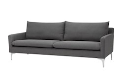 ANDERS SLATE GREY FABRIC TRIPLE SEAT SOFA