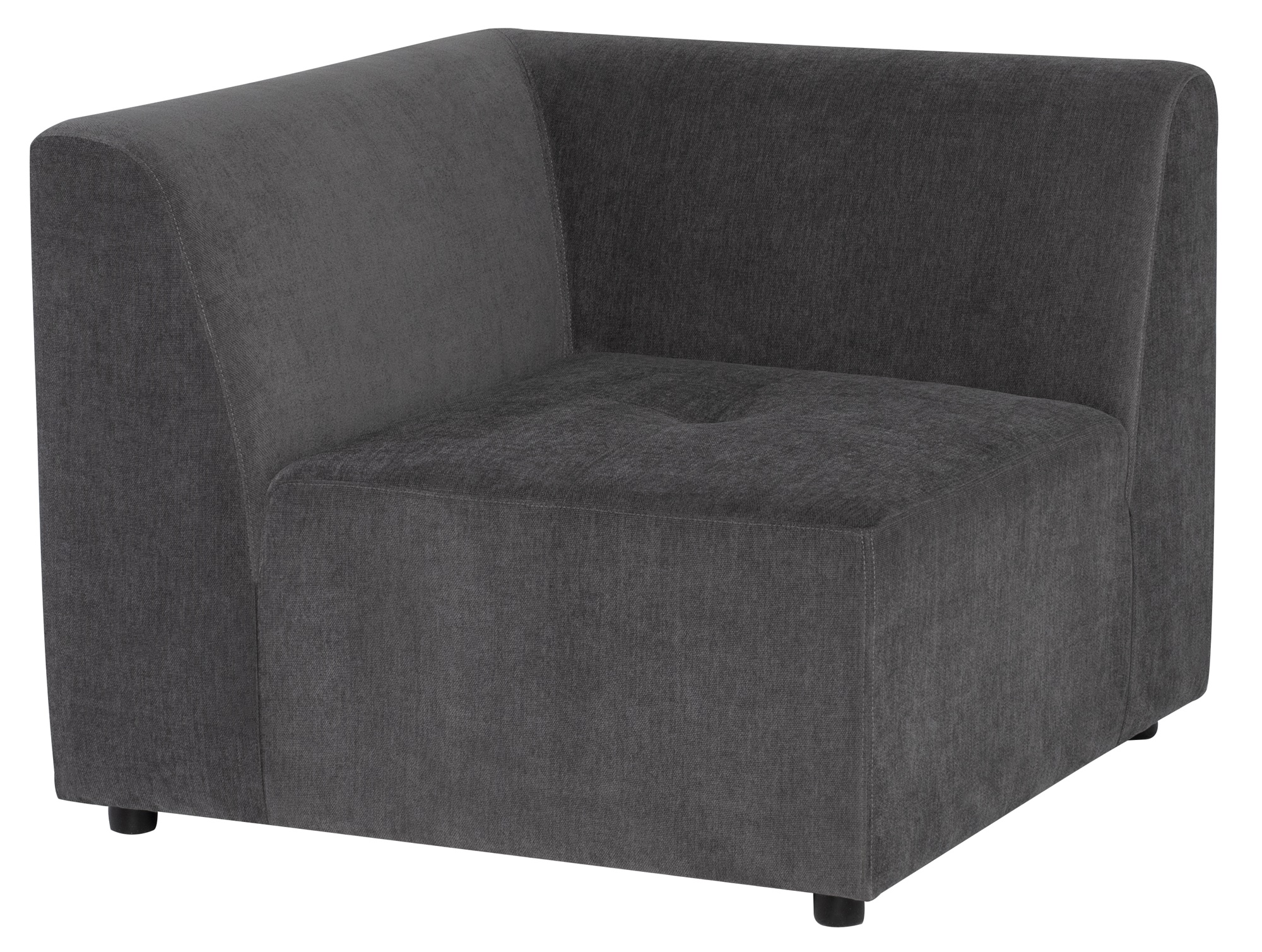 PARLA  MODULAR SOFA in CEMENT FABRIC with BLACK LEGS