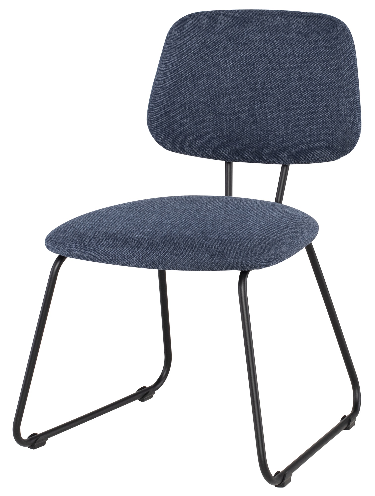 OFELIA DINING CHAIR in DENIM FABRIC with BLACK FRAME